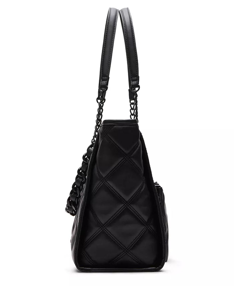 Katt Faux Leather Quilted Tote with Pouch